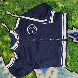 Nike Varsity Zip Up Sweatshirt Navy Blue White Baby 0/3 Months Y2k